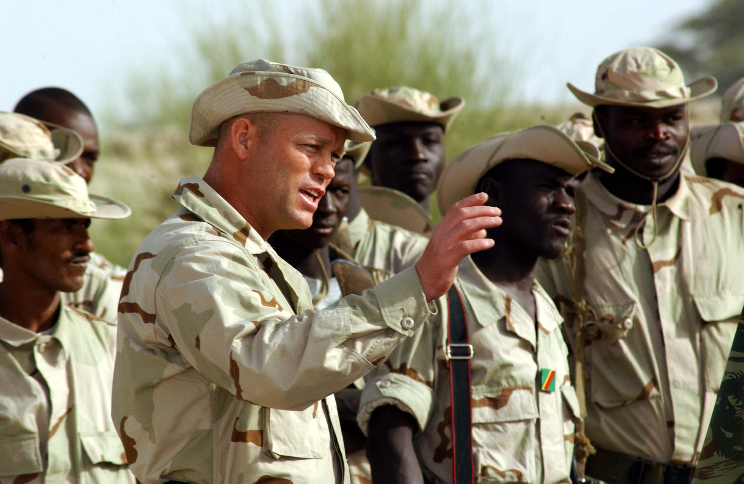 Un instructeur américain au Sahel. D. R.